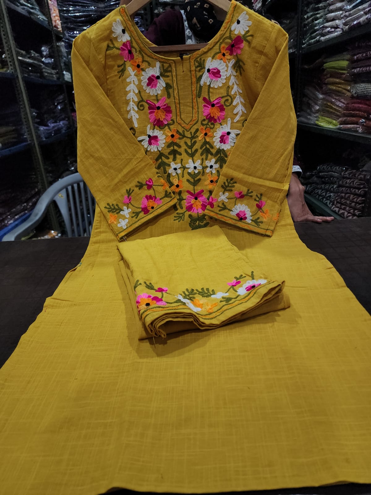 Elegant Embroidered Cotton Co-ord Set