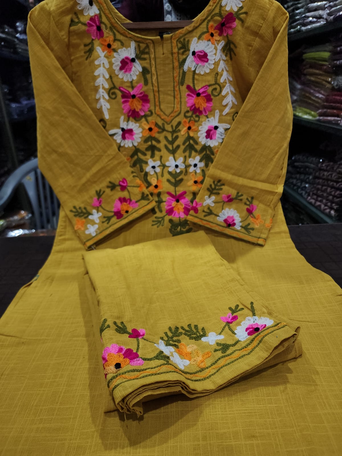 Elegant Embroidered Cotton Co-ord Set
