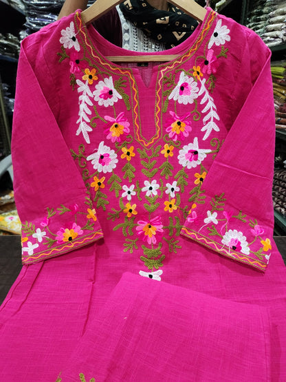 Elegant Embroidered Cotton Co-ord Set