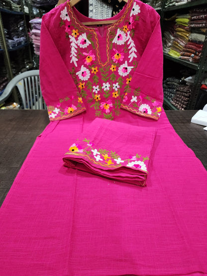 Elegant Embroidered Cotton Co-ord Set