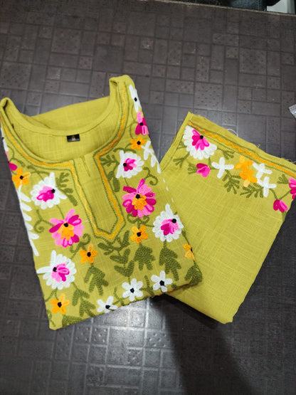 Elegant Embroidered Cotton Co-ord Set