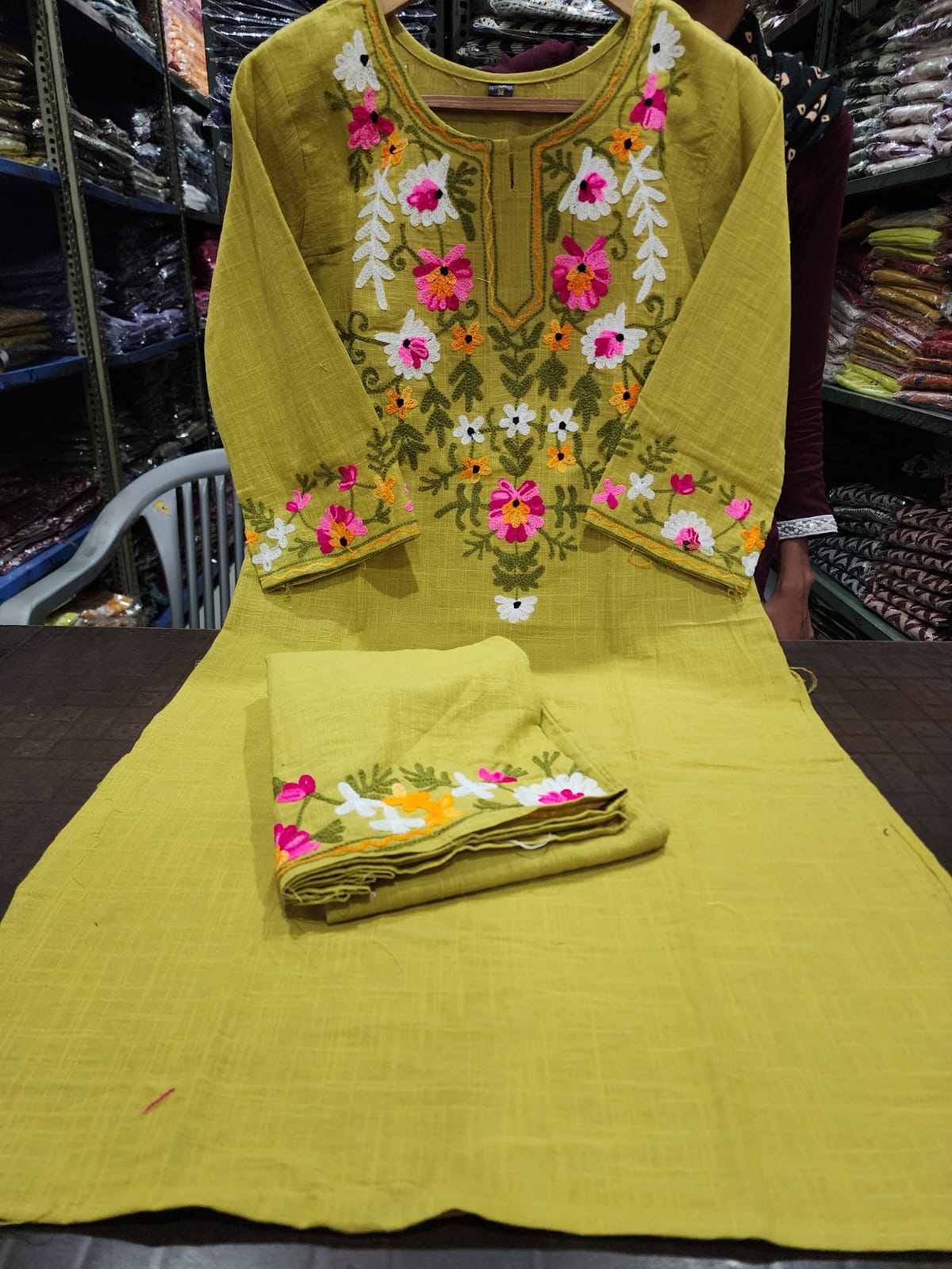 Elegant Embroidered Cotton Co-ord Set