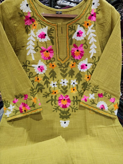 Elegant Embroidered Cotton Co-ord Set