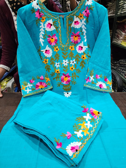 Elegant Embroidered Cotton Co-ord Set