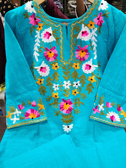 Elegant Embroidered Cotton Co-ord Set