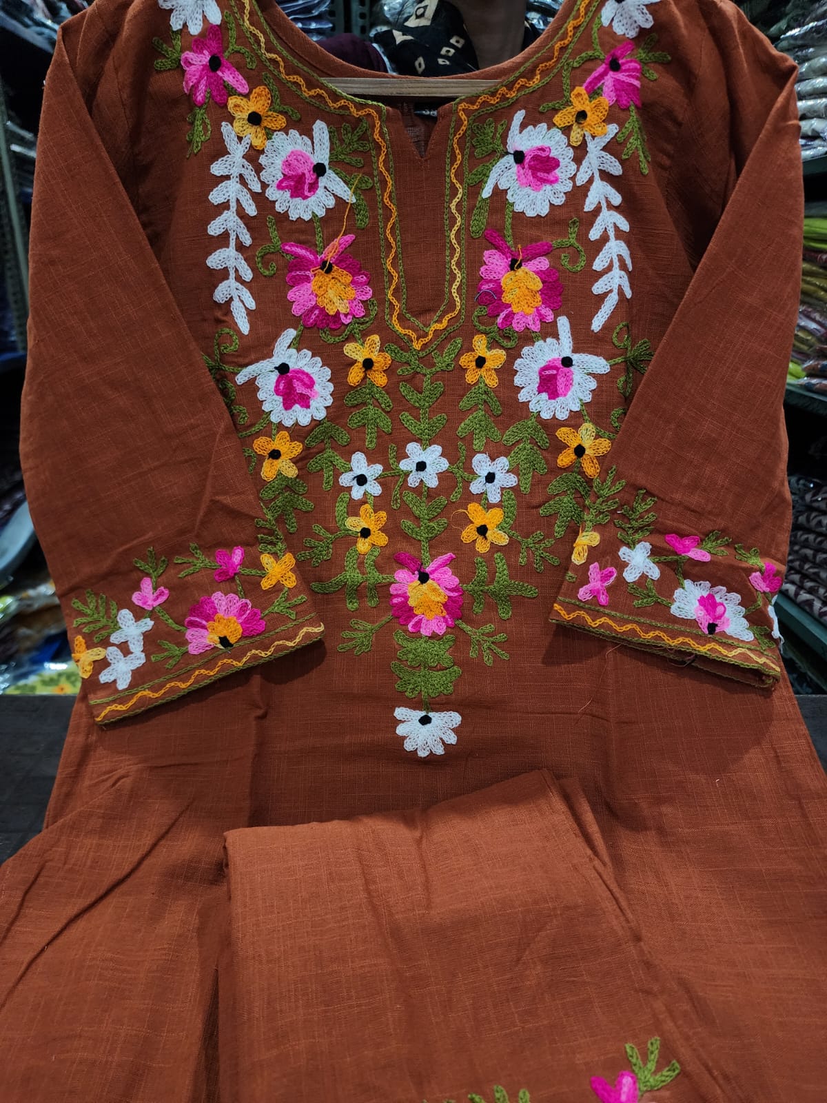Elegant Embroidered Cotton Co-ord Set