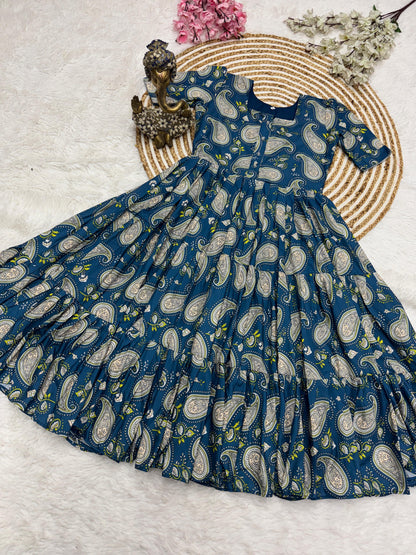 Premium Muslin Cotton Paisley Printed Dress