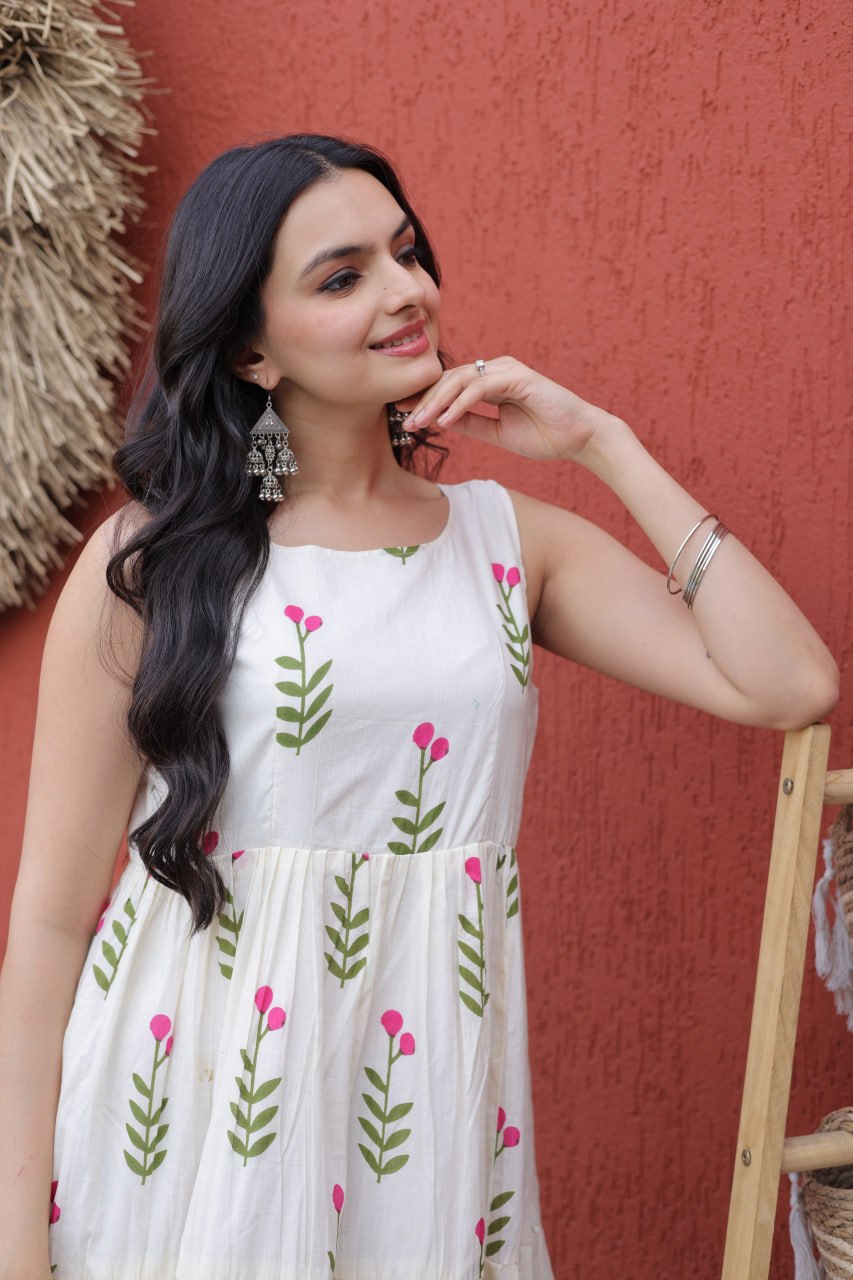 Premium Floral Cotton Printed Dress
