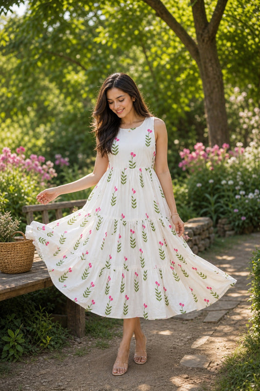 Premium Floral Cotton Printed Dress