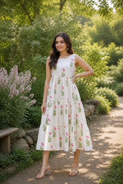 Premium Floral Cotton Printed Dress