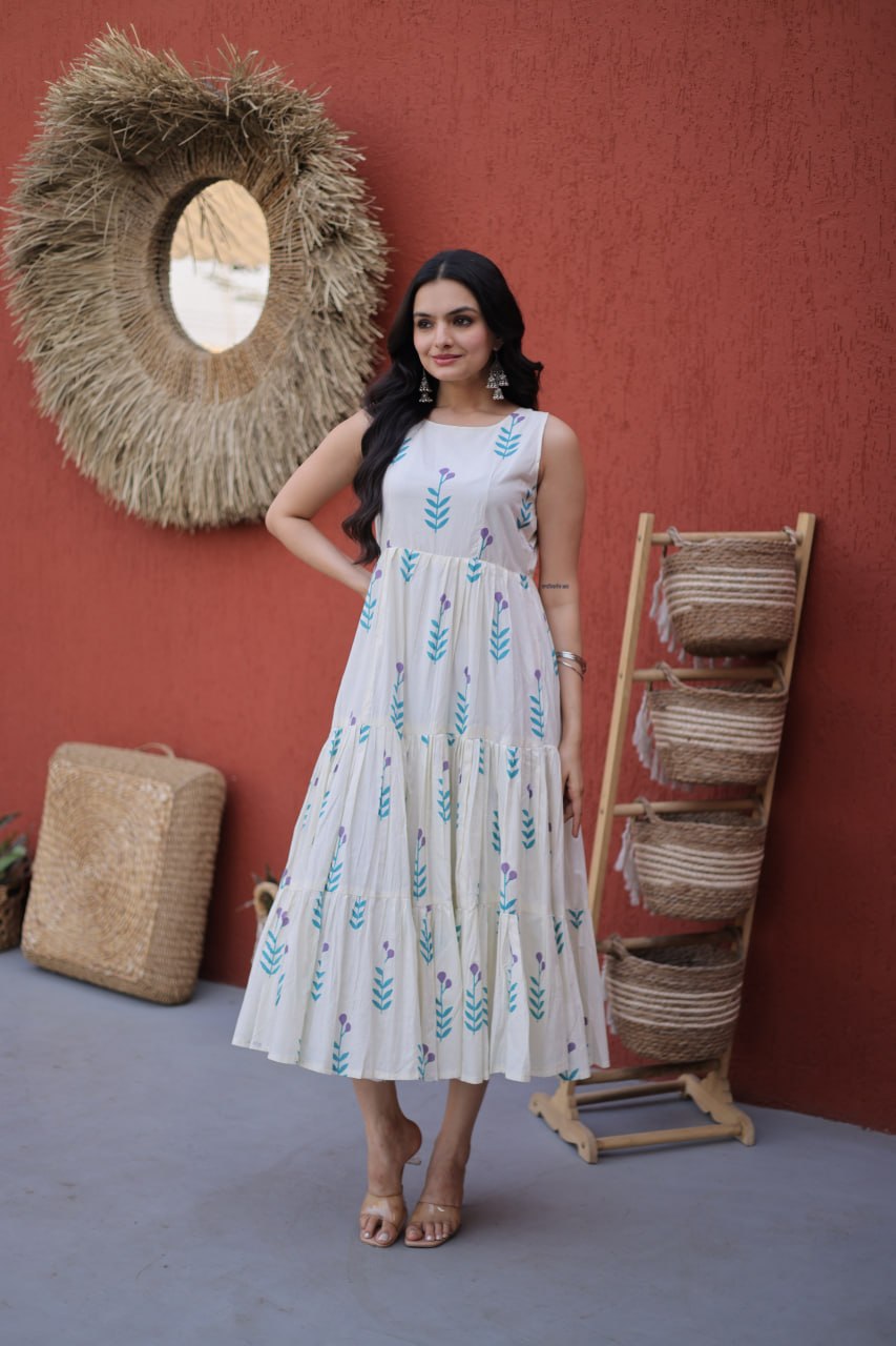 Premium Floral Cotton Printed Dress