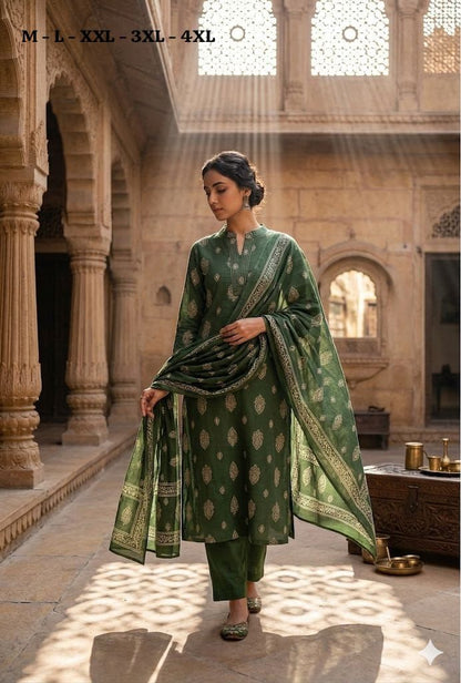 Elegant 3-piece Cotton Kurta Set