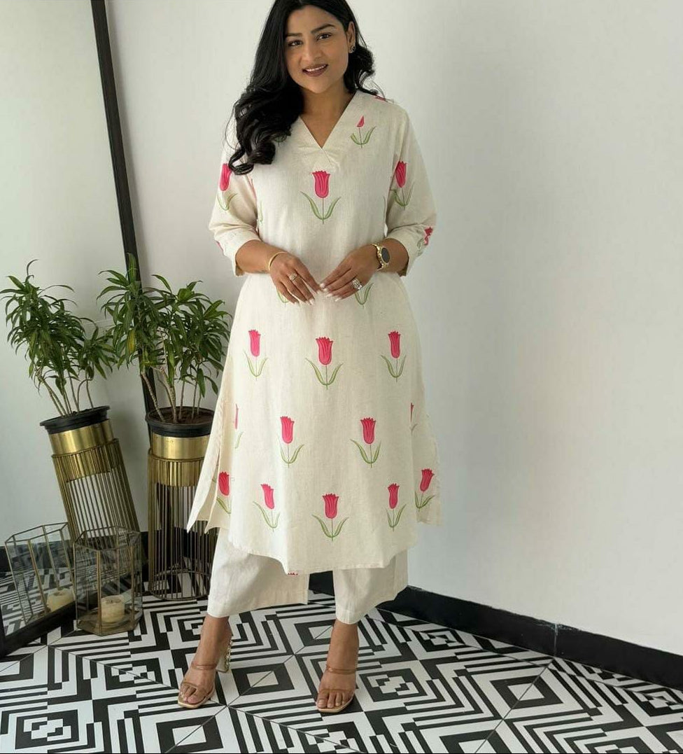 Summer Friendly White Printed Co-ord Set