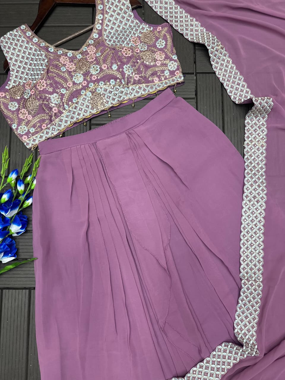 Designer Party Wear Shrug With Sharara Set