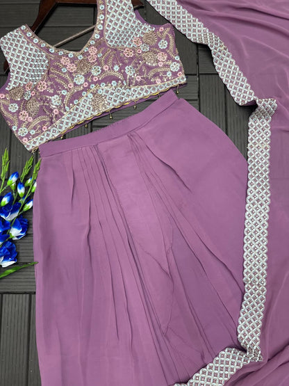 Designer Party Wear Shrug With Sharara Set
