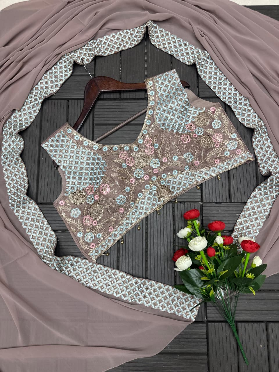 Designer Party Wear Shrug With Sharara Set