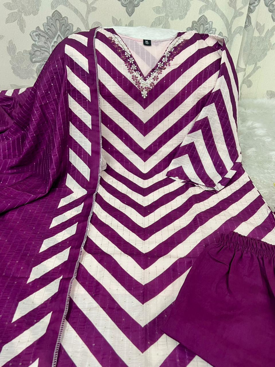 Morgan Silk Sequence Digital Print Suit Set
