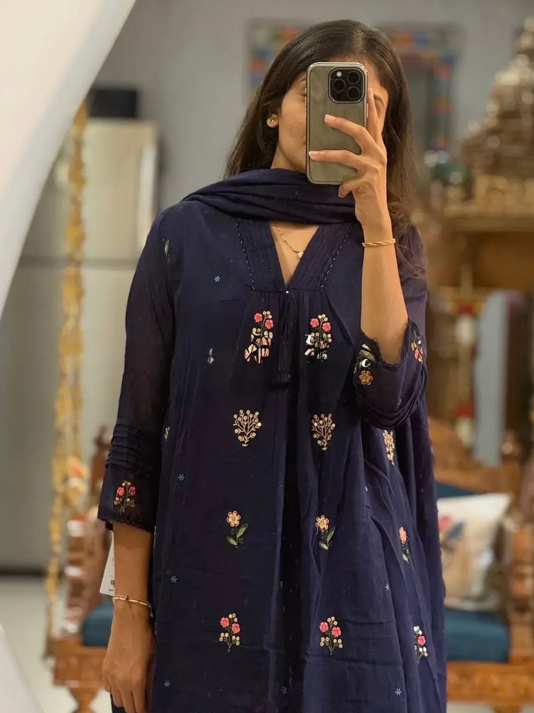 Stylish Jaipuri Embroidered Cotton Kurta Set