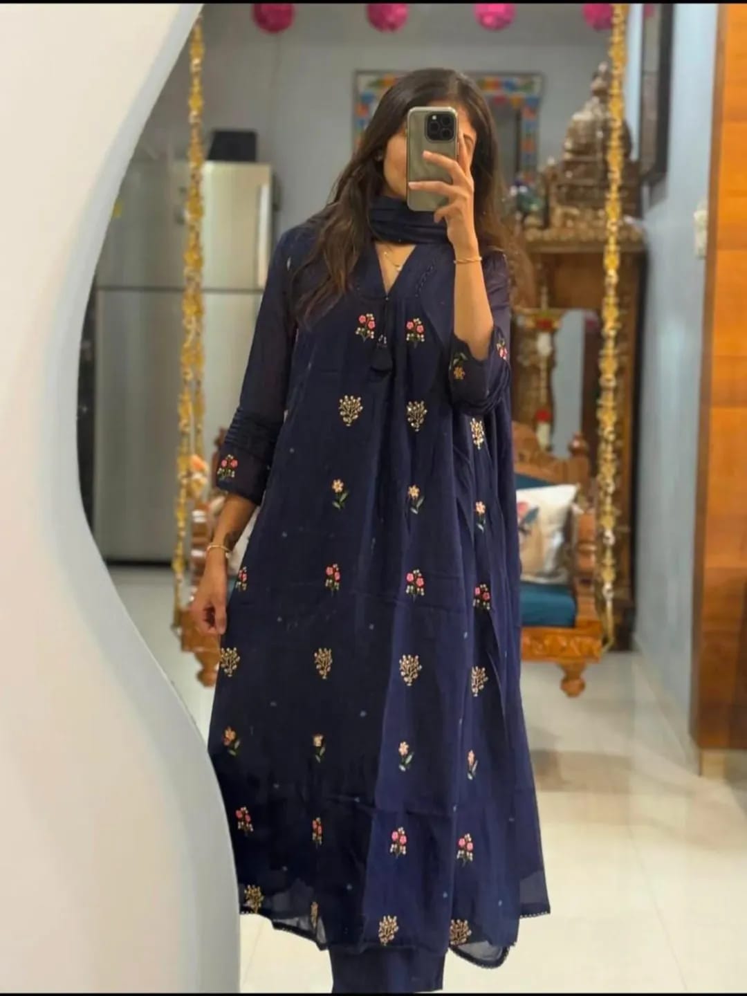 Stylish Jaipuri Embroidered Cotton Kurta Set