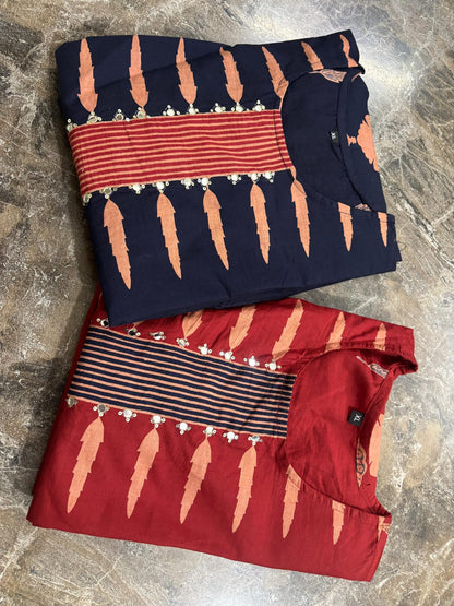 Elegant Printed Cotton Kurta 3-Piece Set