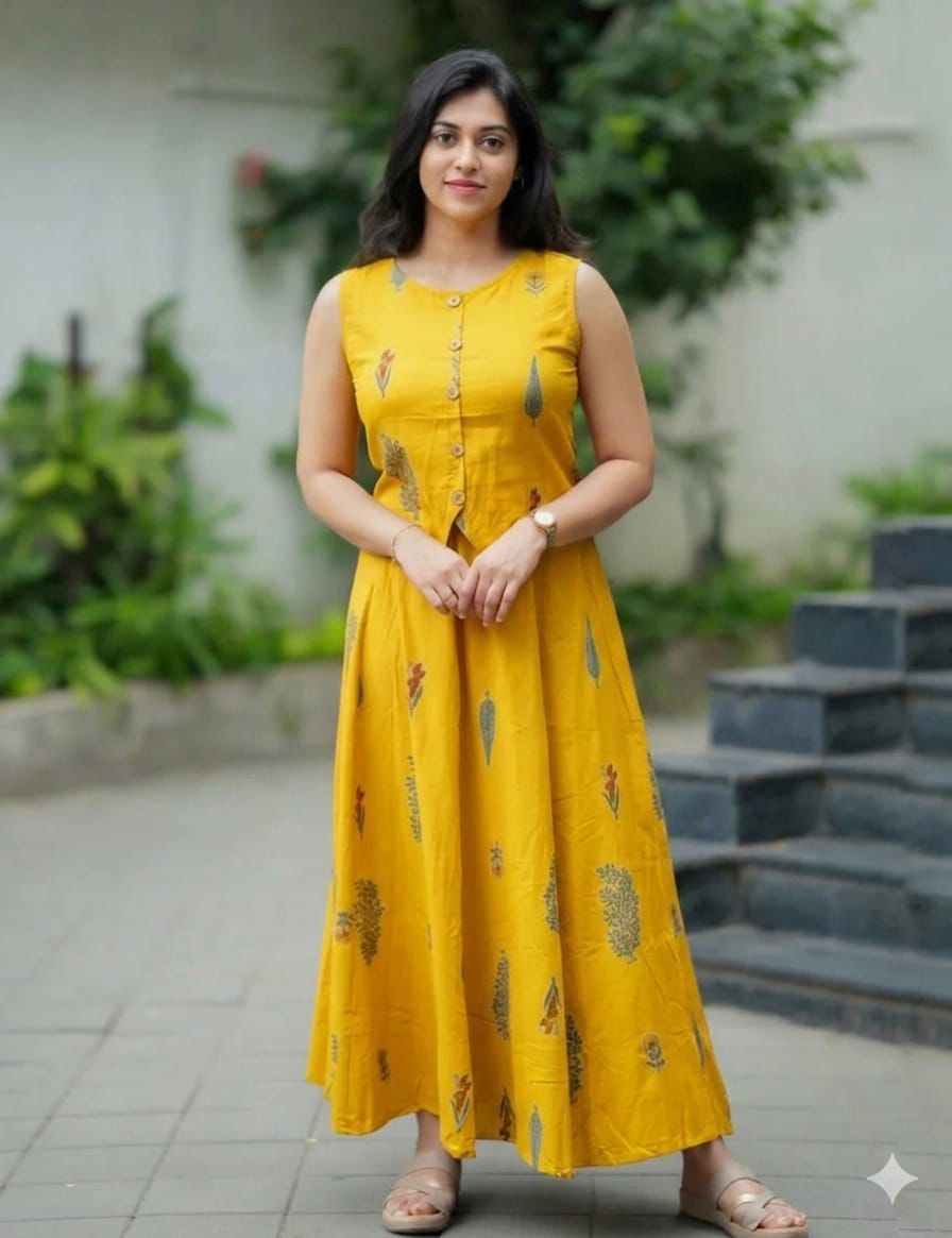Sunshine Printed Cotton Skirt Top Set