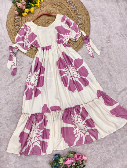 Floral Printed Crape Maxi Dress