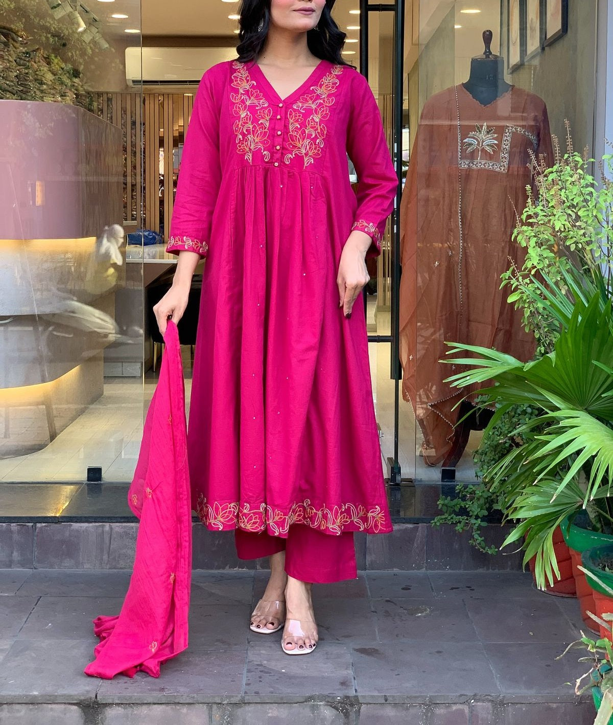Beautiful Chanderi Silk Suit Set