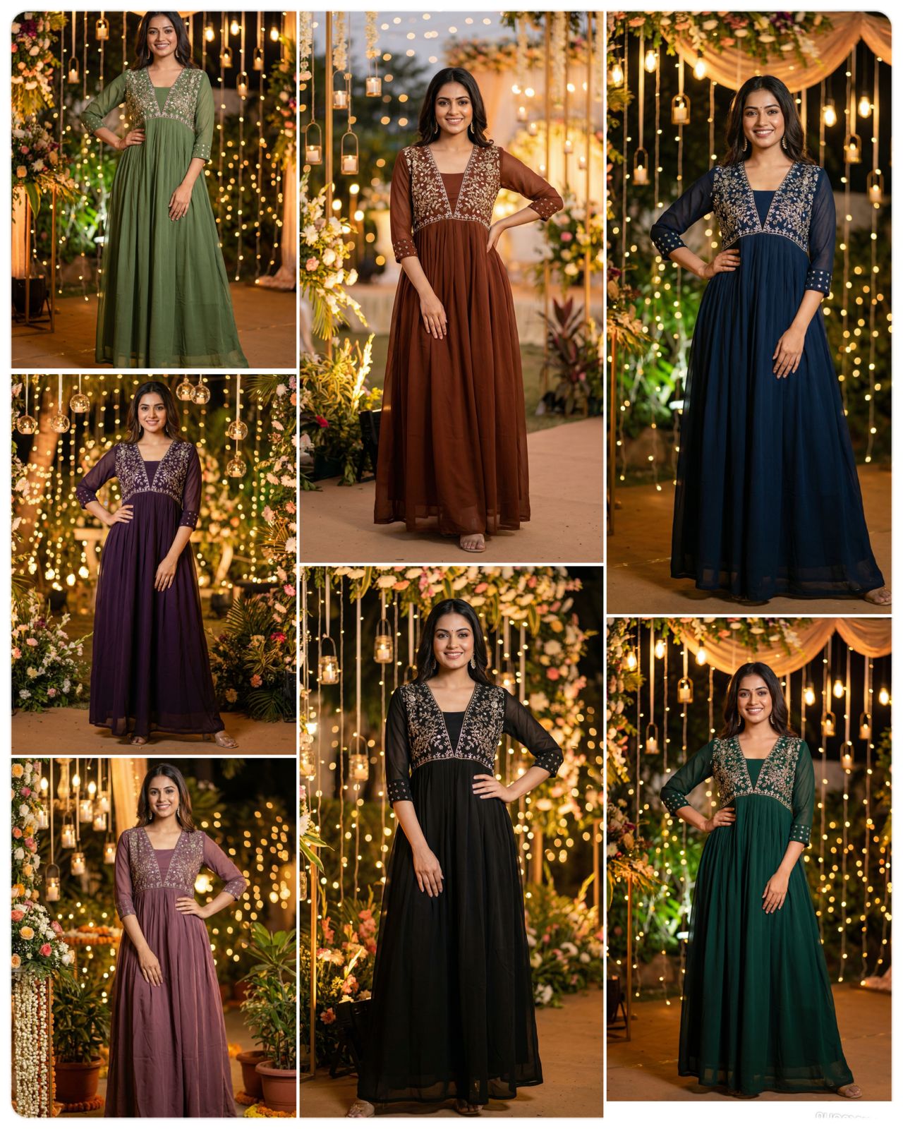 Elegant Embroidered Gown With Hand Work Detailing