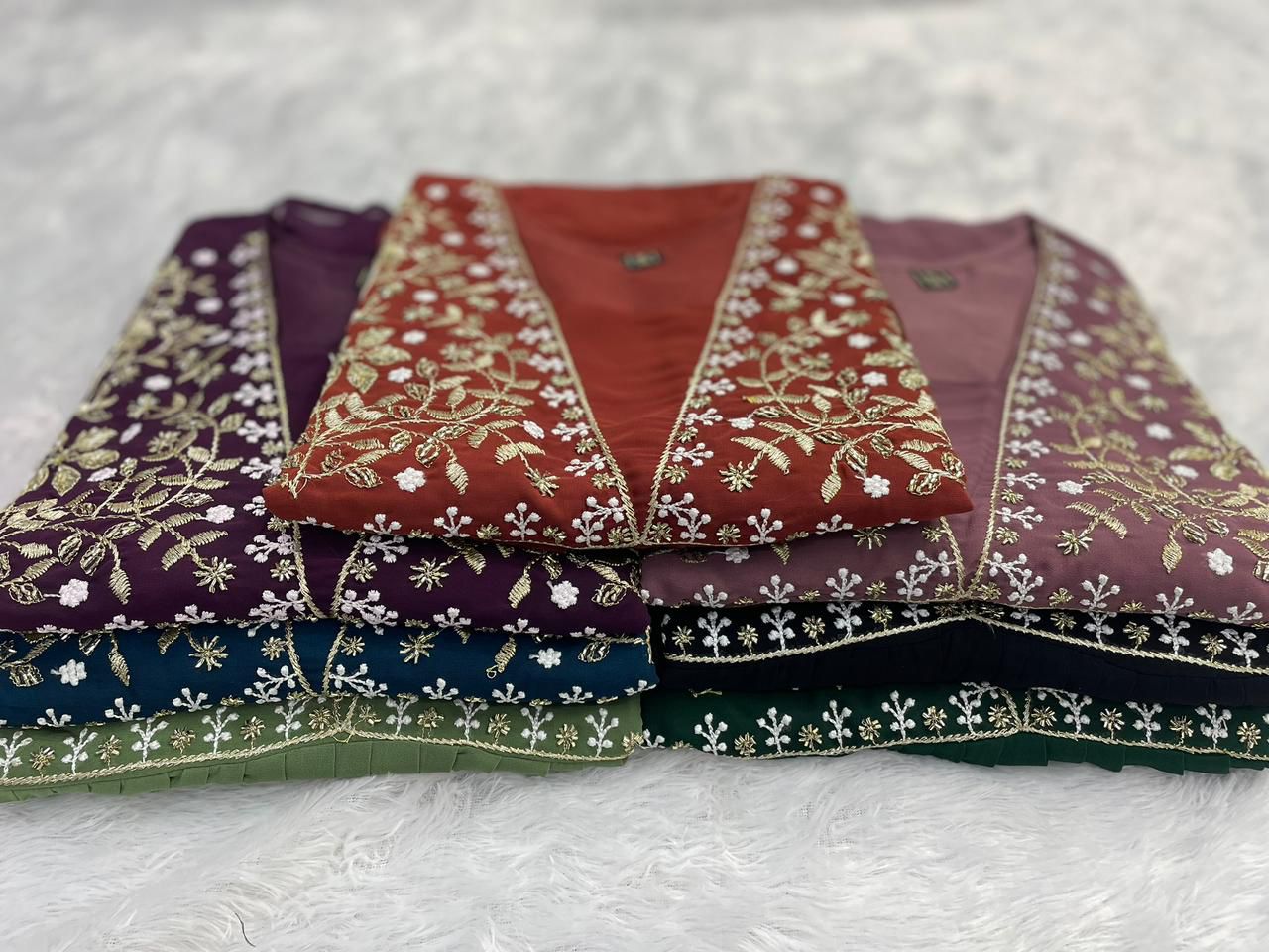 Elegant Embroidered Gown With Hand Work Detailing