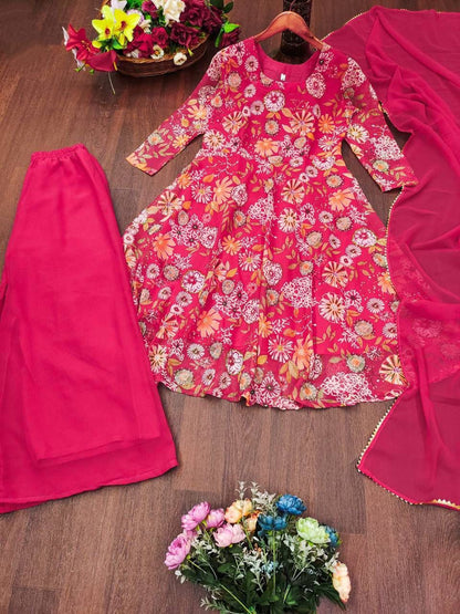 Stylish Printed Kurti Sharara Set