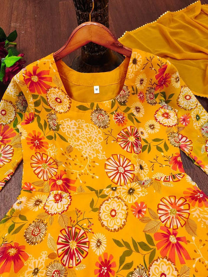 Stylish Printed Kurti Sharara Set