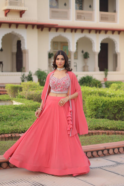 Designer Beads Embroidery Lehenga Set