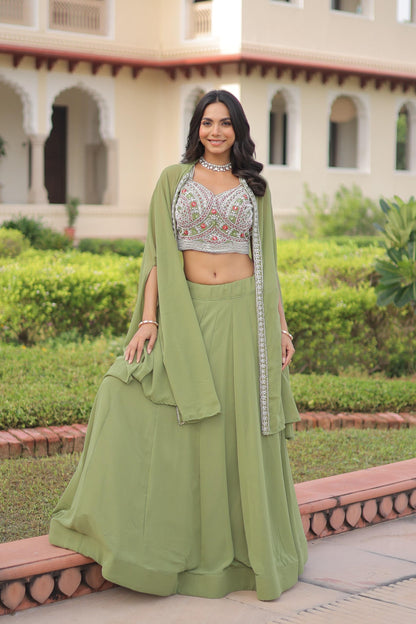 Designer Beads Embroidery Lehenga Set