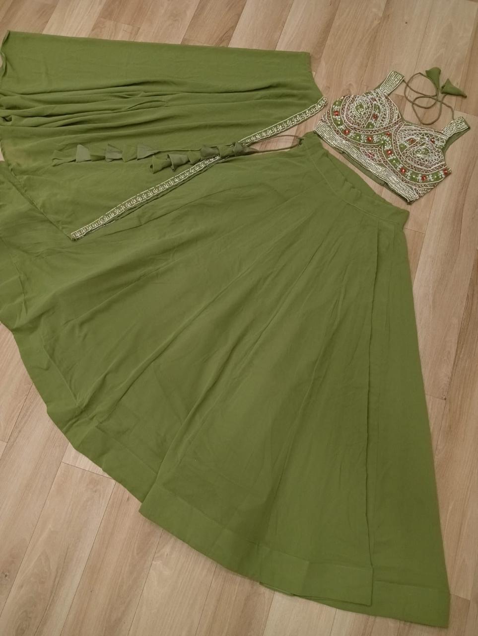 Designer Beads Embroidery Lehenga Set