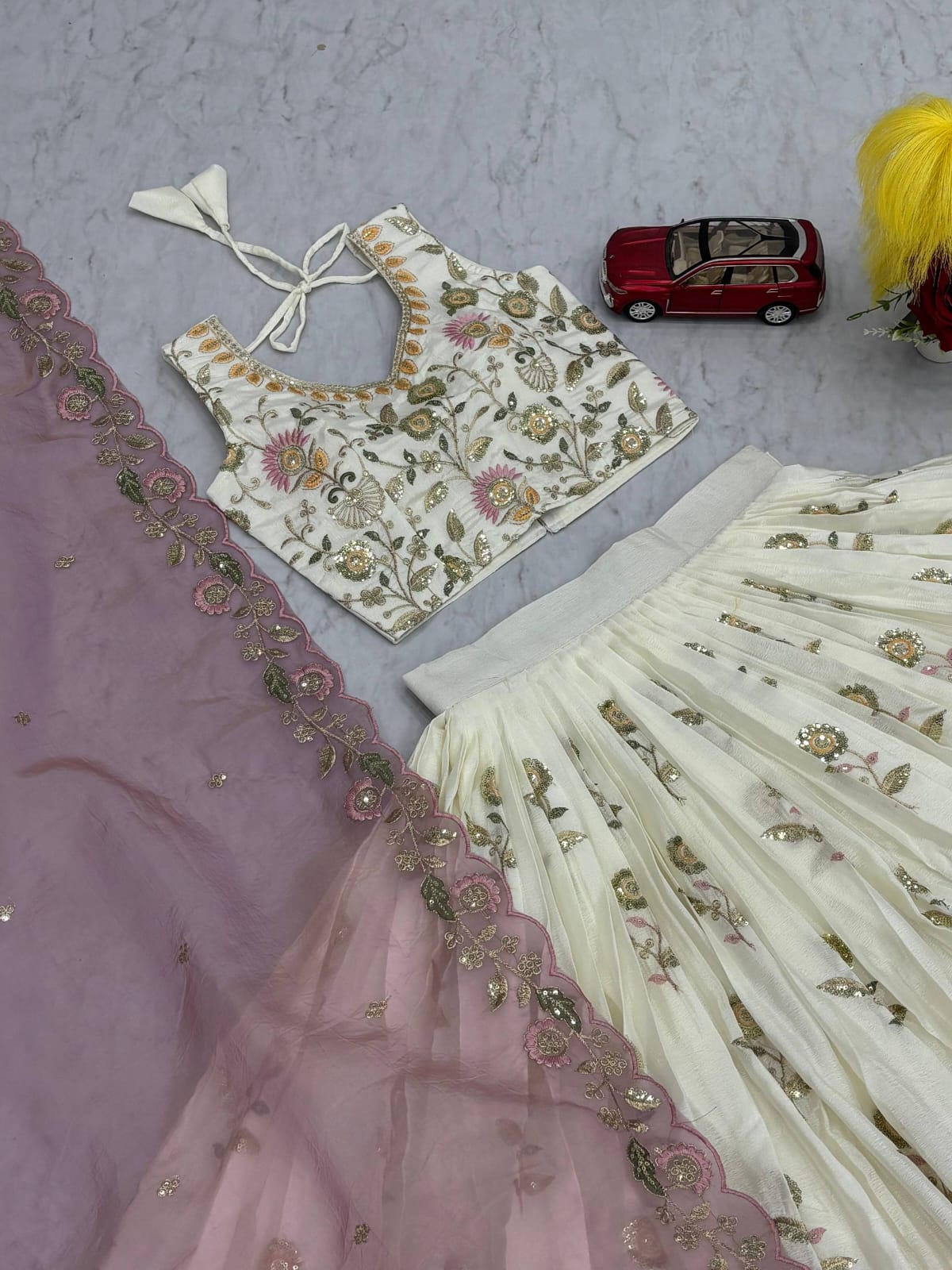 Graceful Chinon Lehenga Choli Set