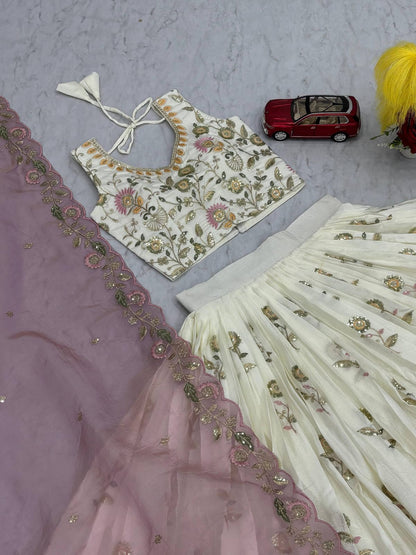 Graceful Chinon Lehenga Choli Set