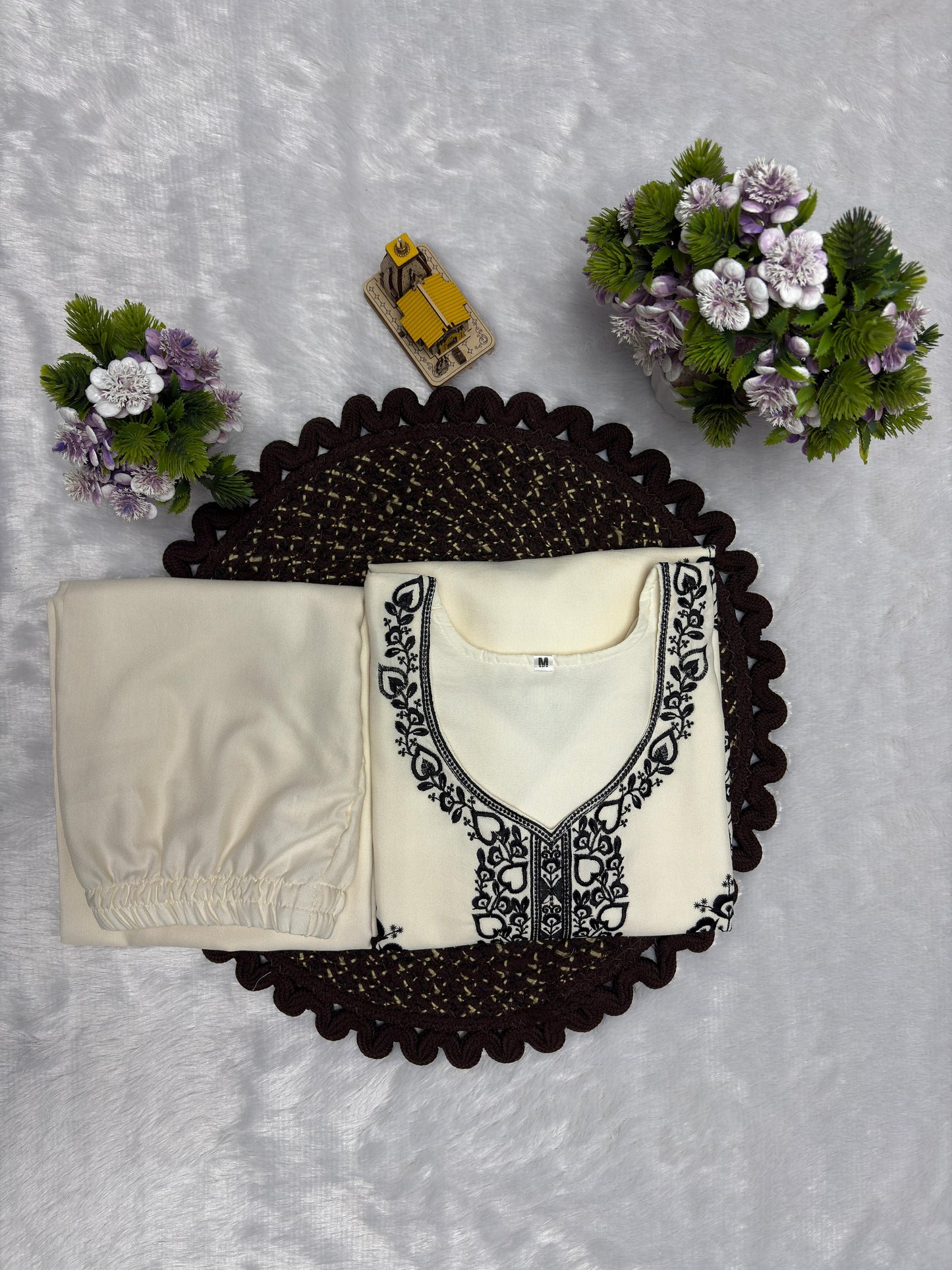 Designer Emboidered Off-White Co-ord Set
