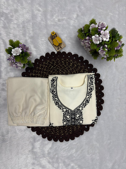 Designer Emboidered Off-White Co-ord Set
