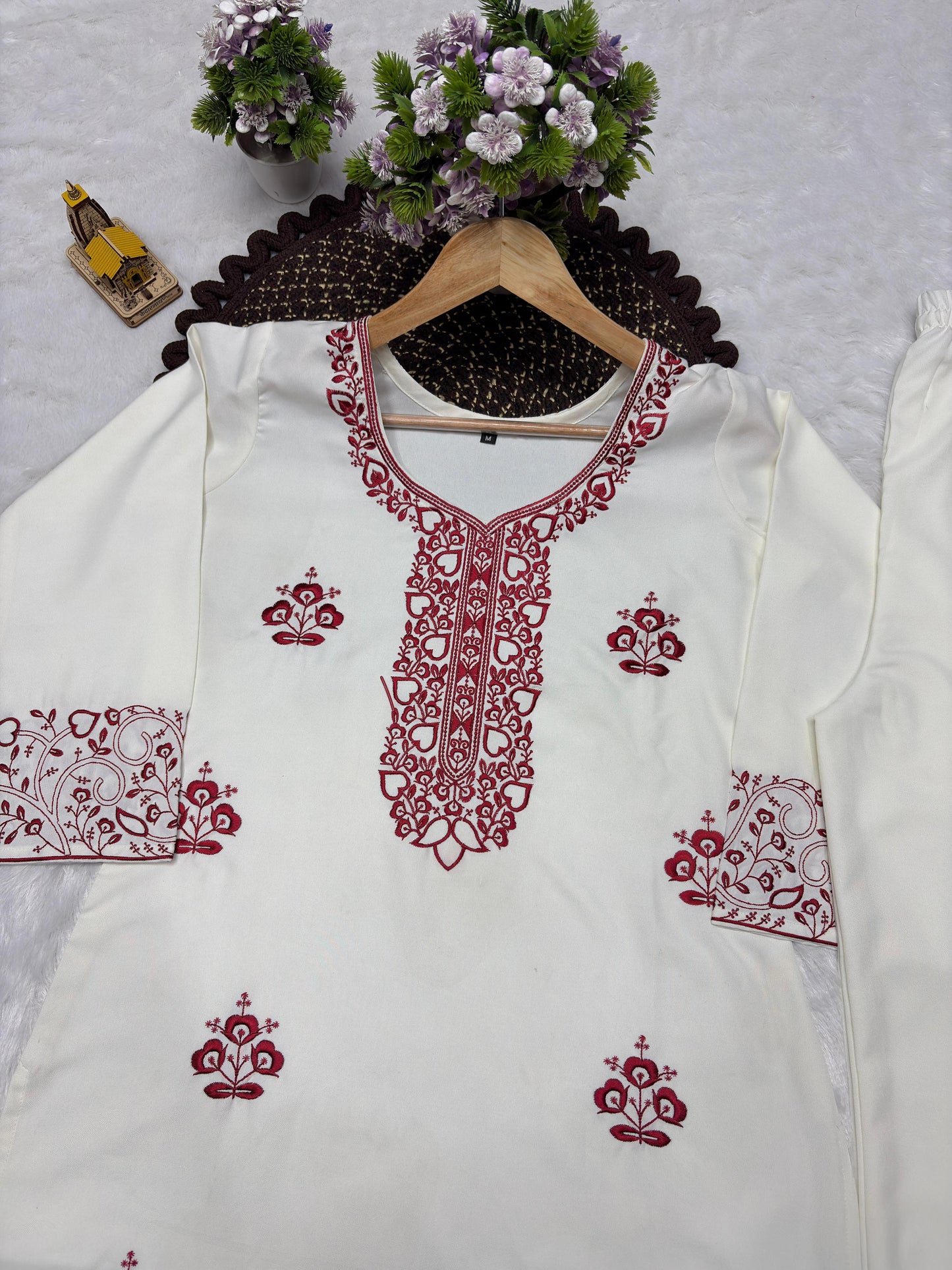 Designer Emboidered Off-White Co-ord Set