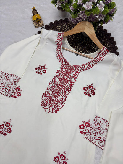 Designer Emboidered Off-White Co-ord Set