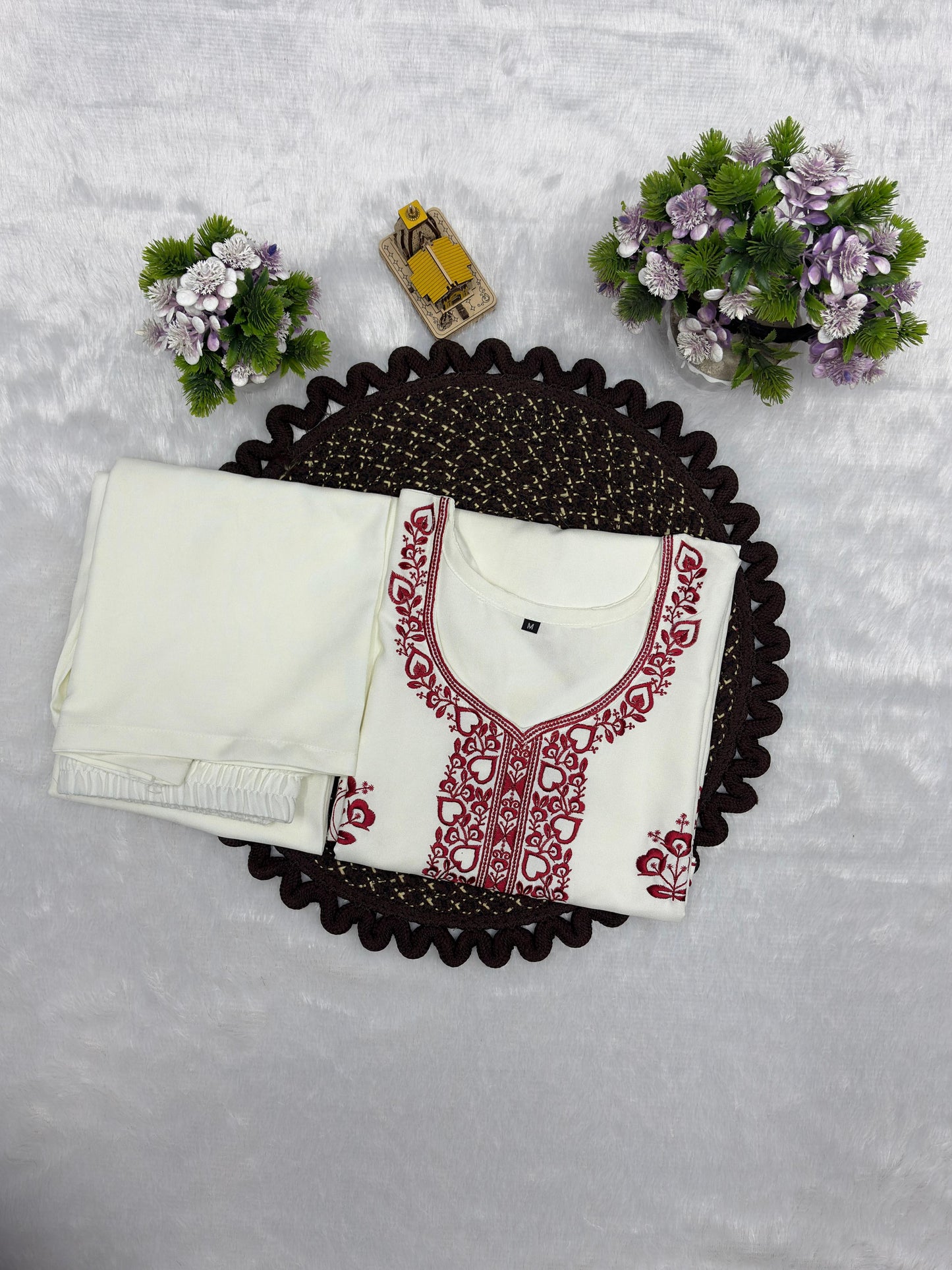 Designer Emboidered Off-White Co-ord Set