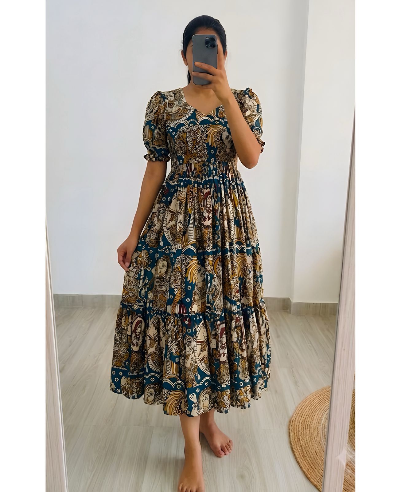 Kalamkari Muslin Cotton Maxi Dress