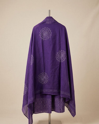 Stylish Discharge Print A-line Kurta 3-Piece Set