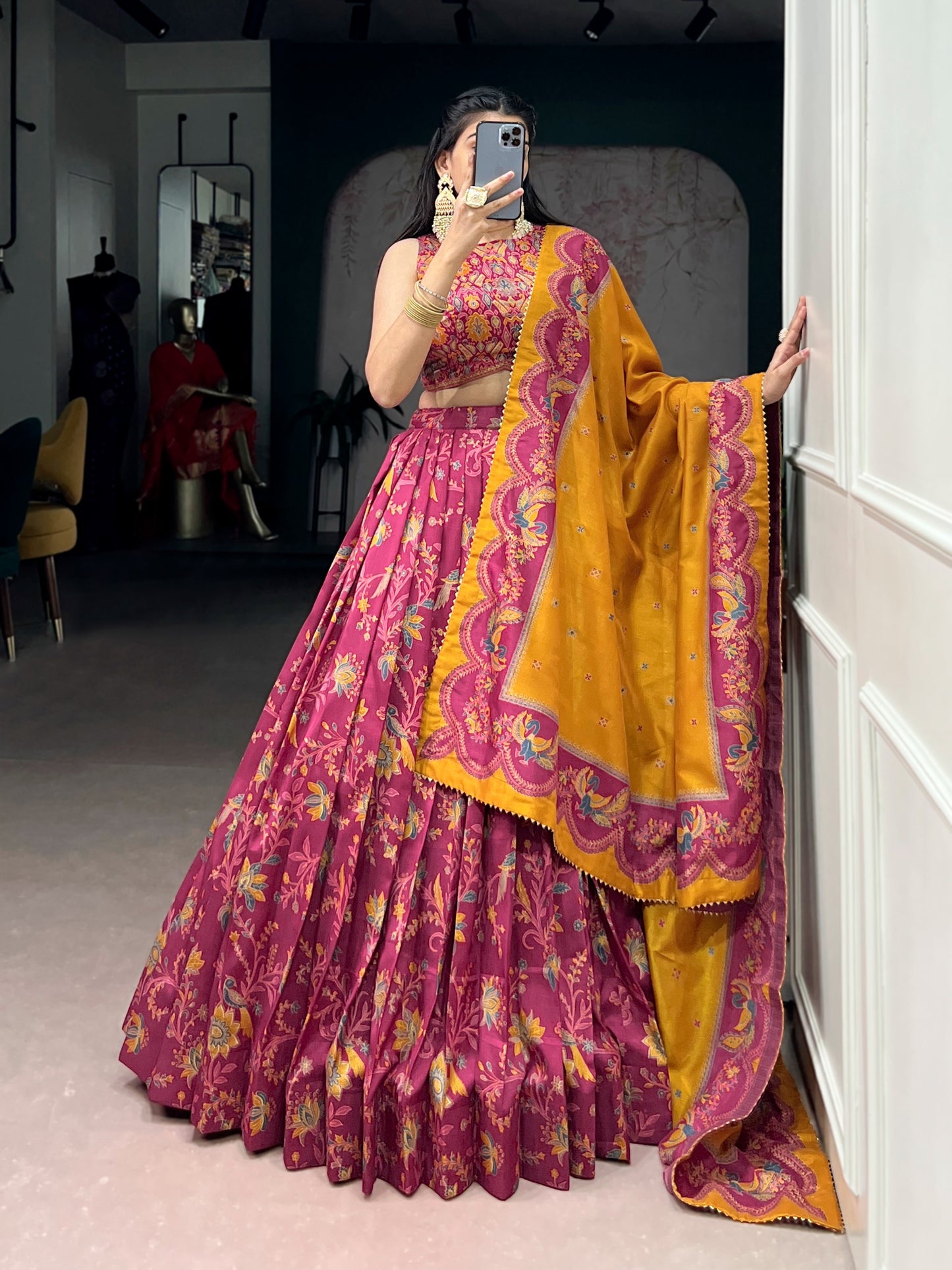 Elegant Tasar Silk Lehenga Set