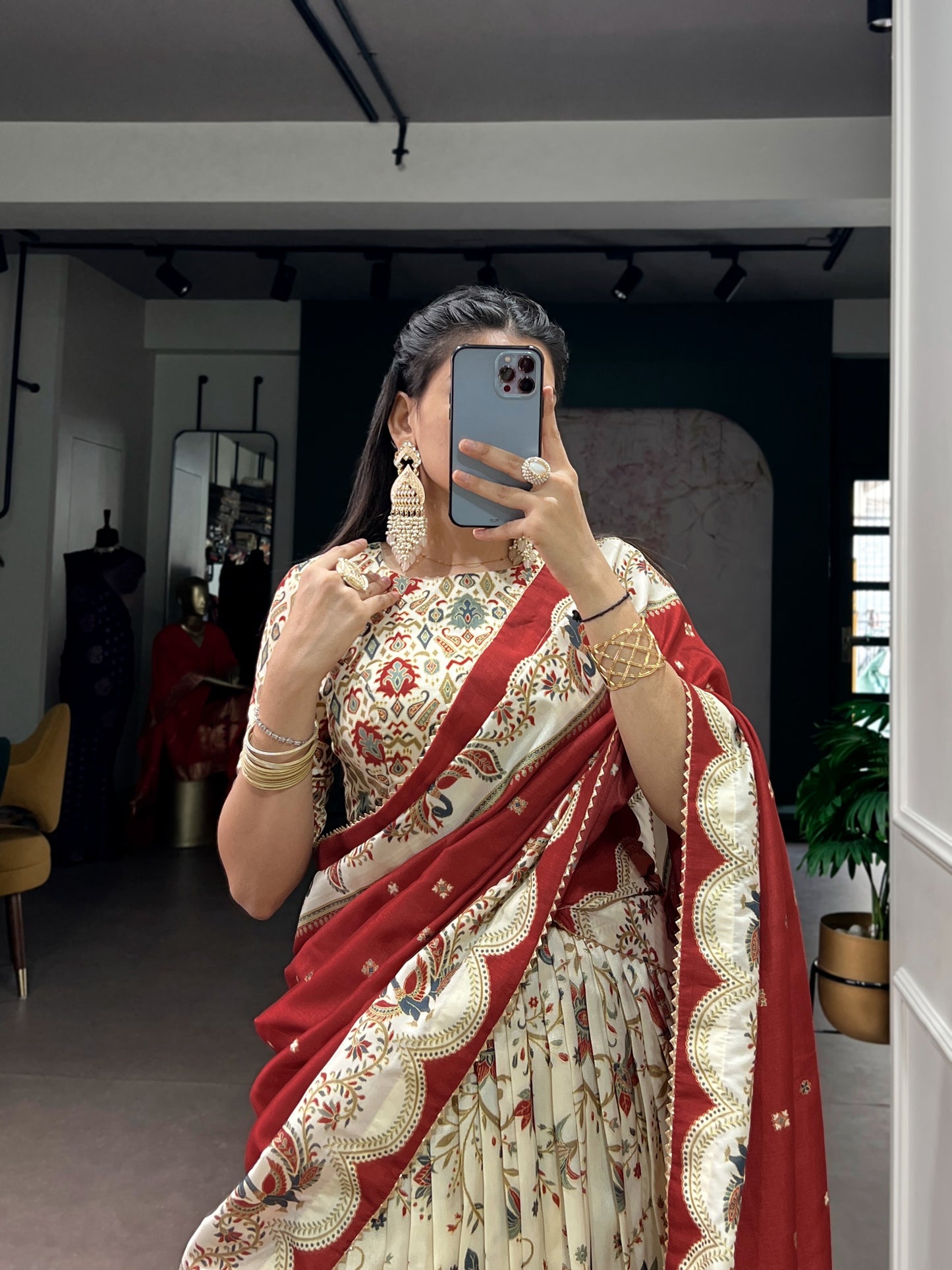 Elegant Tasar Silk Lehenga Set