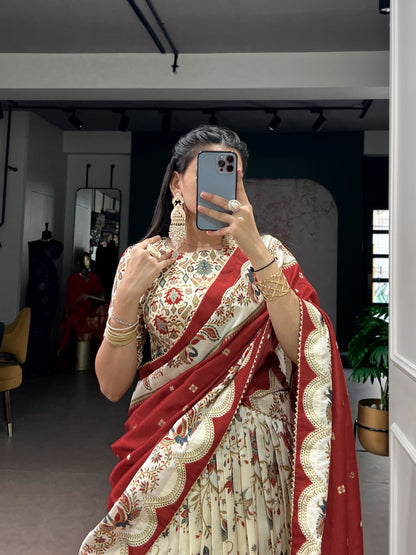 Elegant Tasar Silk Lehenga Set