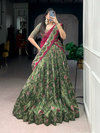 Elegant Tasar Silk Lehenga Set
