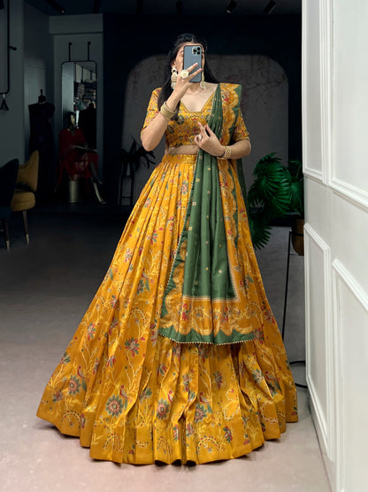 Elegant Tasar Silk Lehenga Set