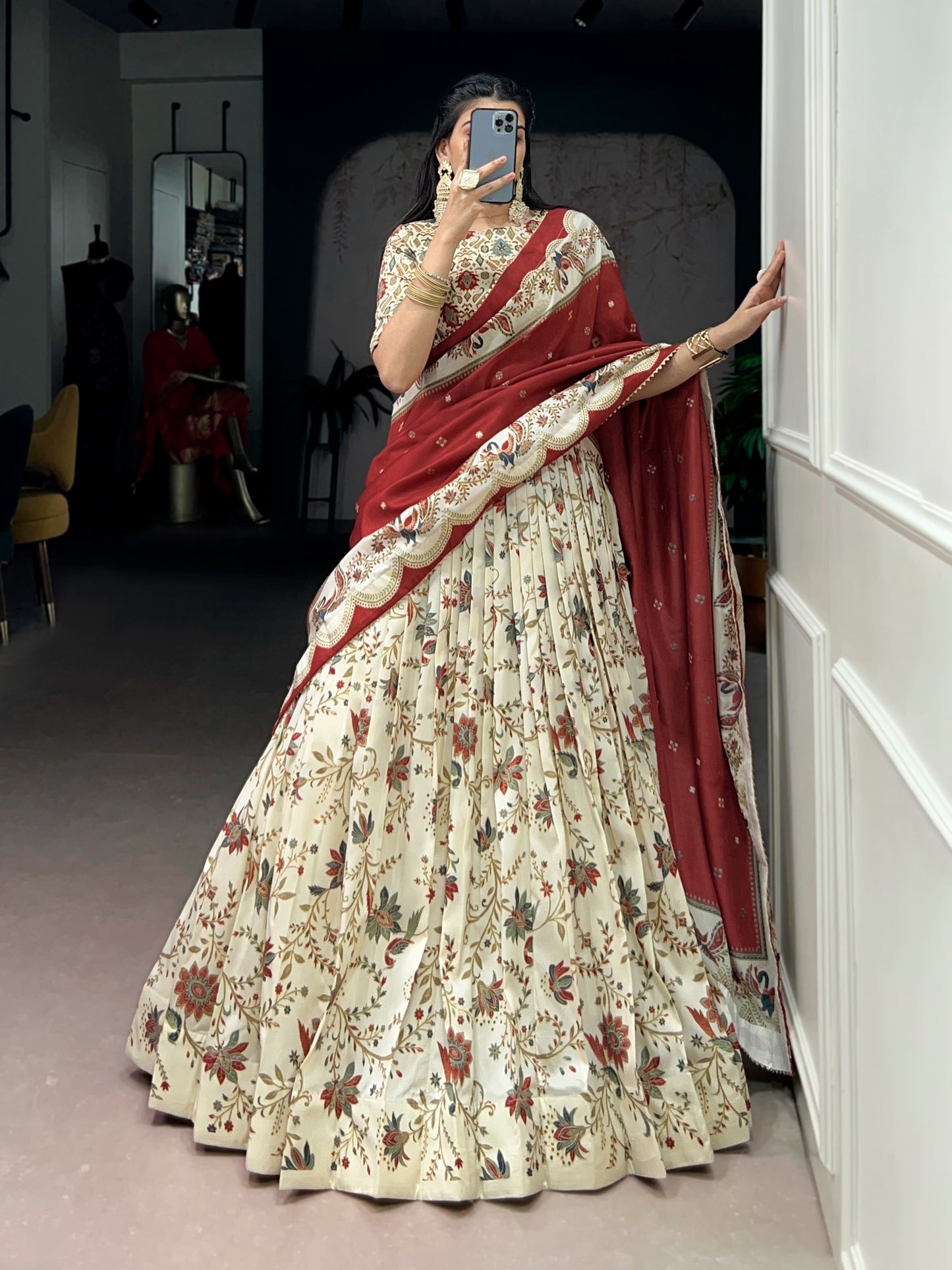Elegant Tasar Silk Lehenga Set