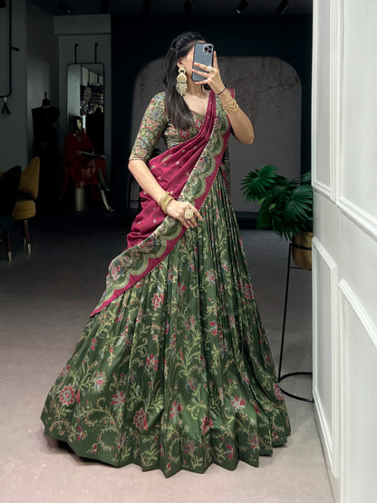 Elegant Tasar Silk Lehenga Set